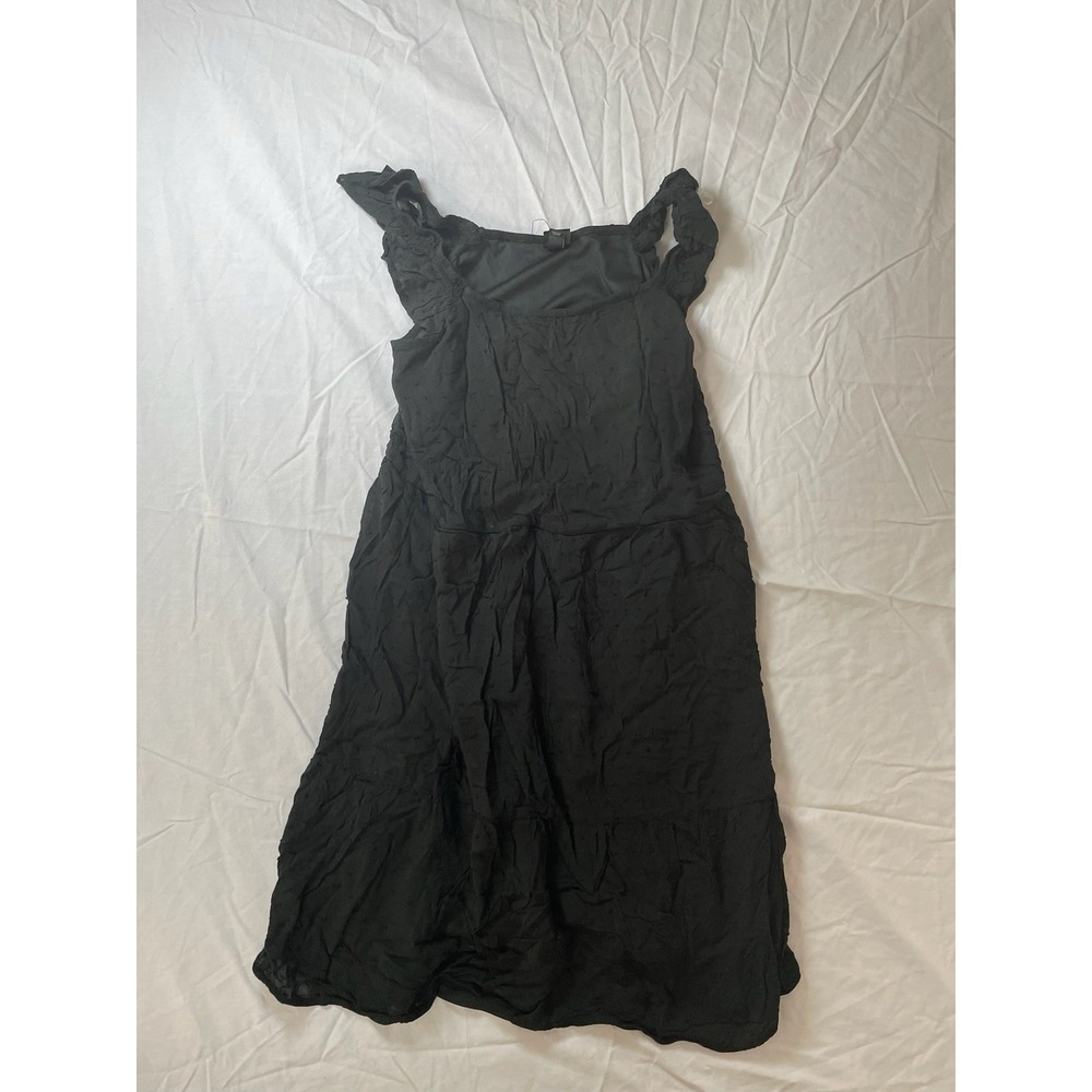 Art Class Ruffle Midi Dress Girls‎ Sz XL Black Square Neck Sleeveless Lined